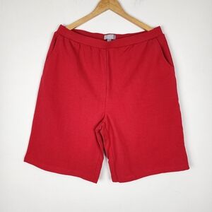 Sport Savvy French Terry Pull-On Shorts Size L Cotton Casual Bermudas
